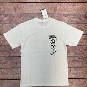 NEW Nike x Stussy Peace, Love, Swoosh T-shirt White